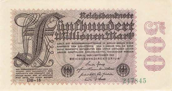 500 Millionen Mark 1923